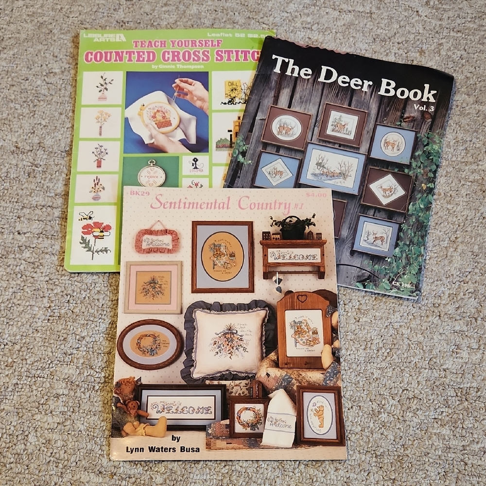 Vintage Cross Stitch Pattern Book Set